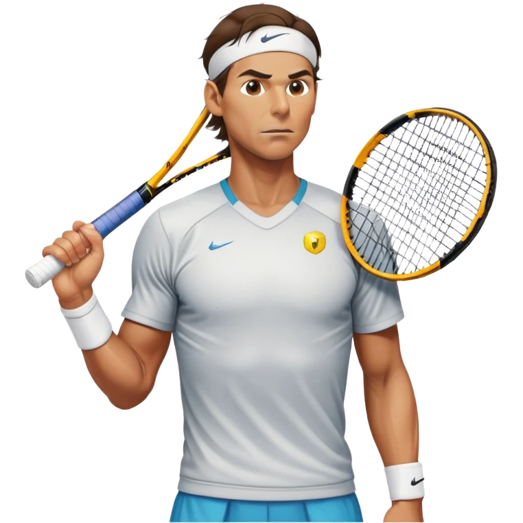  Rafael Nadal , chest high with racket emoji