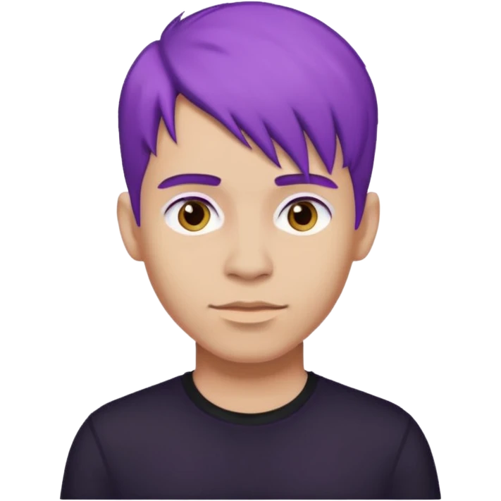 man with purple hair and black shirt emoji