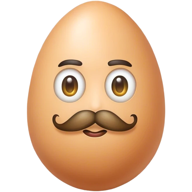 Egg with mustache emoji