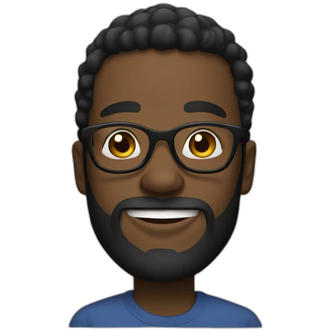 young black man with glasses and long beard emoji