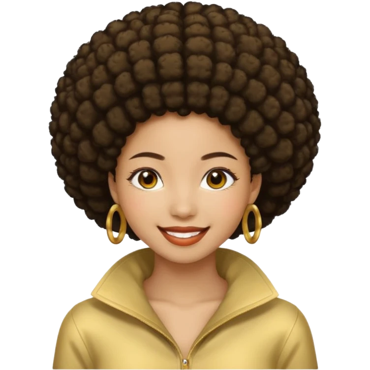 une image d'une fille métisse afro japonaise très belle de 20 ans réaliste emoji