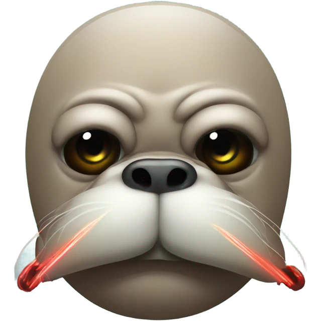 Angry walrus with laser vision eyes emoji