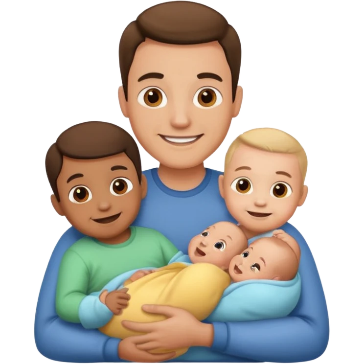 man with three babies emoji