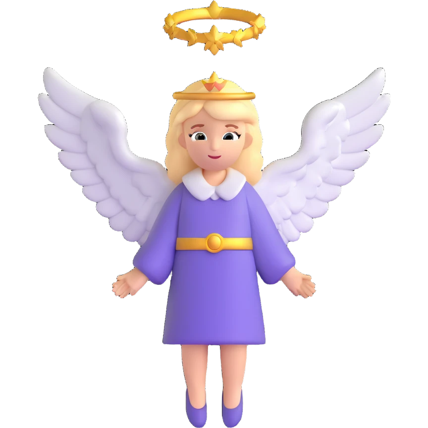 guardian angel with wings and halo from bible emoji