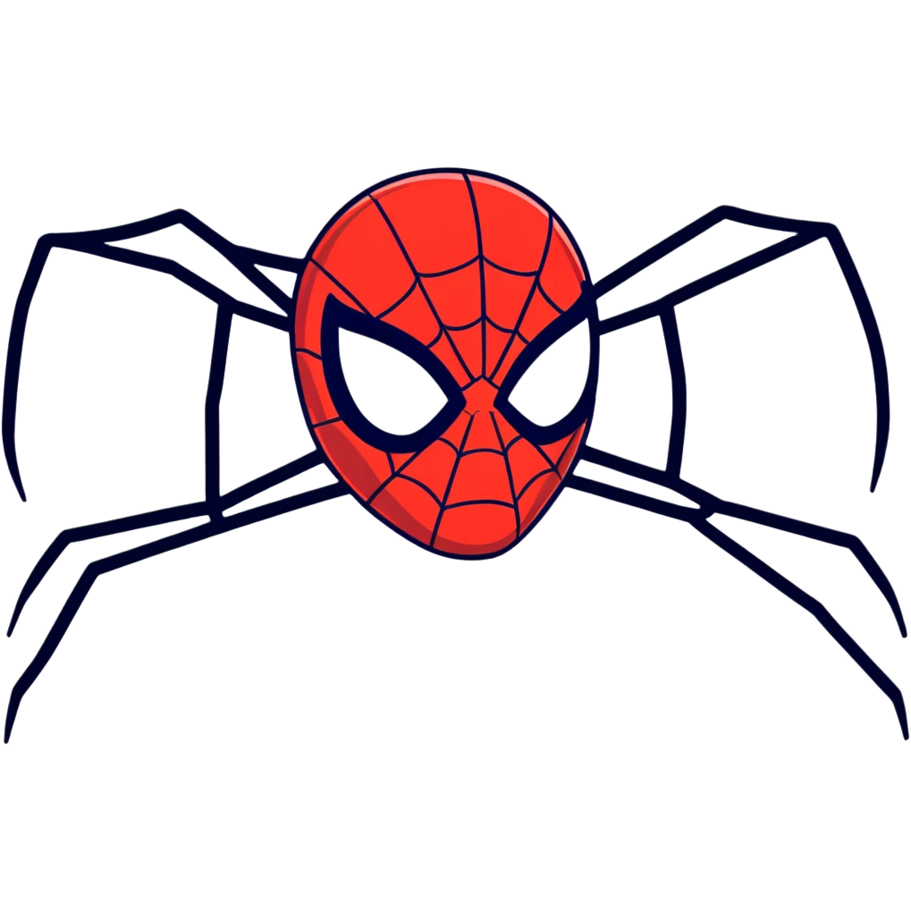 Spider-Man face mask only, classic red mask with white eyes emoji
