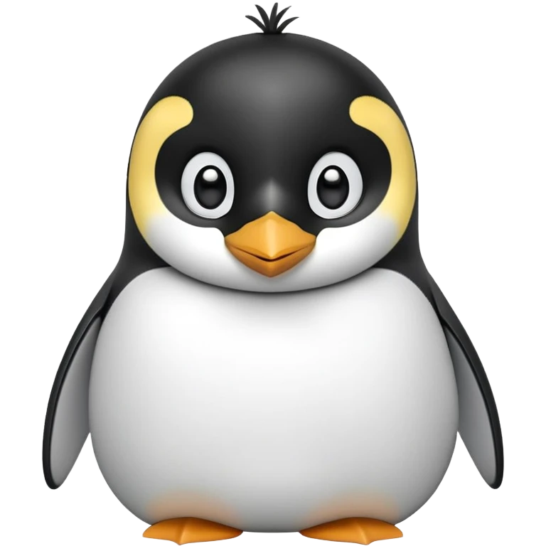 cinematic-cute-emperor-penguin-portrait-emoji,-head-tilted-playfully-and-inquisitively,-with-glossy,-pristine-plumage,-sparkling-eyes-filled-with-curiosity,-simplified-yet-irresistibly-adorable-features, black, large black eyes face, zoomed in emoji
