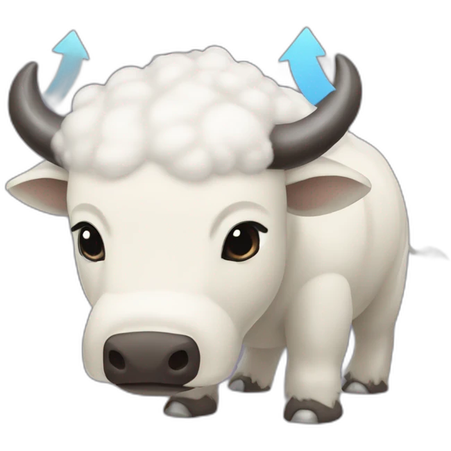 appa white flying bison from avatar the last airbender with blue arrow on forehead emoji