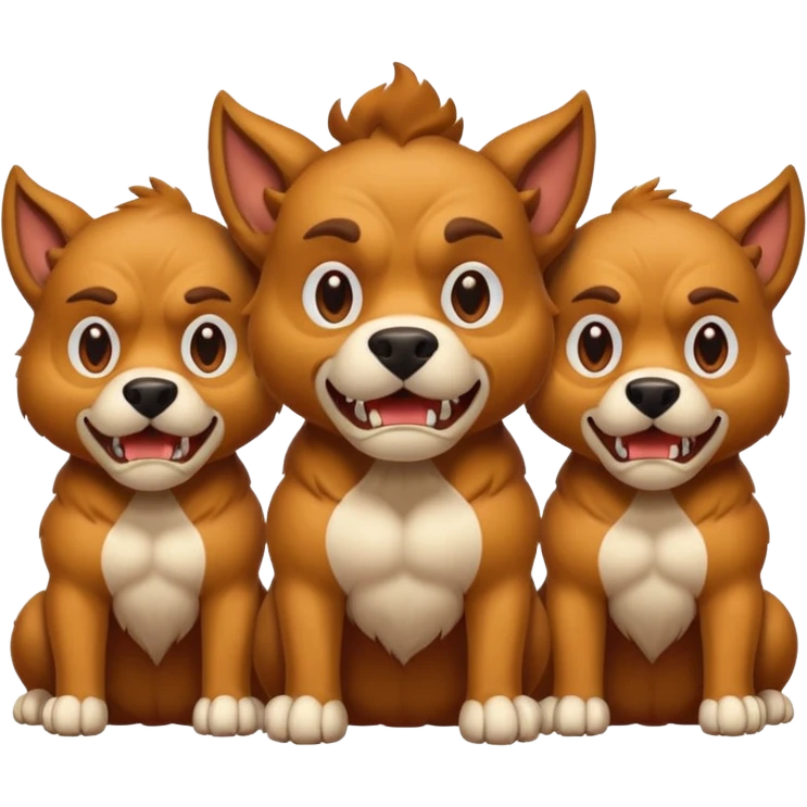 Perro de tres cabezas emoji