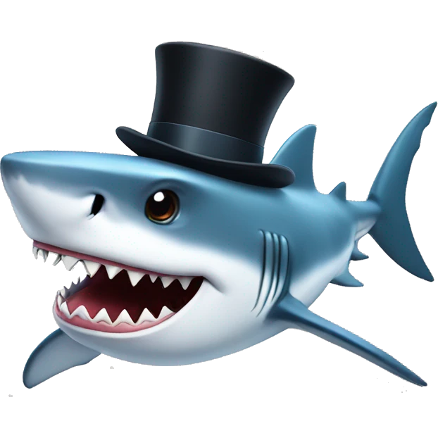shark with tophat emoji