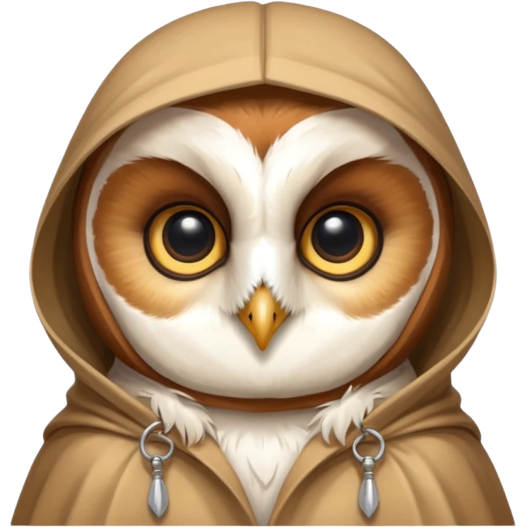 barn owl in beige cloak emoji