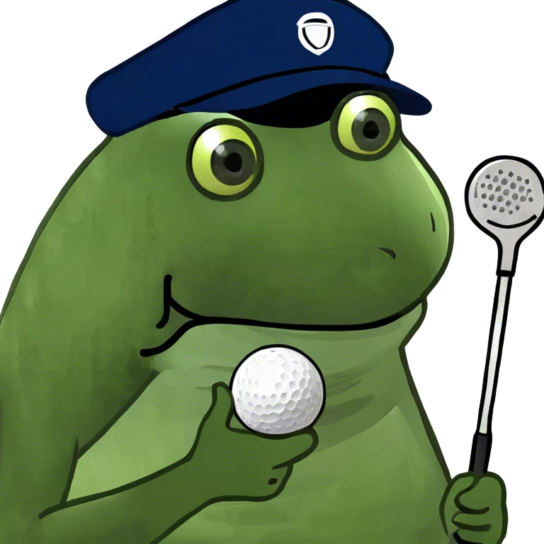 Bufo putting on a golf course emoji