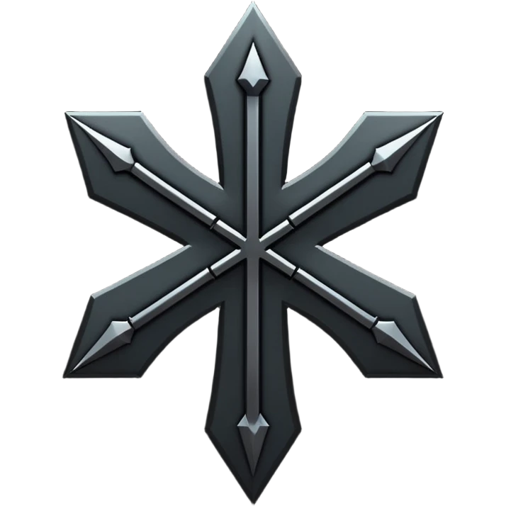 Emoji, dark futuristic cross, symmetrical geometric shape, black metal, gothic cyber aesthetic, minimal flat design, sharp edges, centered, transparent background do not use any other colors but black emoji