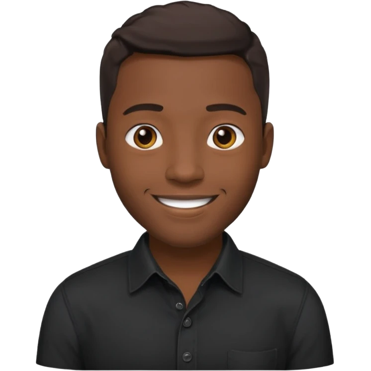 Handsome black man in a black button up shirt  emoji