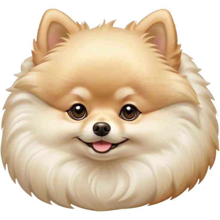 Meme-Worthy Cute Sleeping Cream Pomeranian Portrait Emoji, Head resting peacefully with a contented smile, showcasing a delightfully compact build and a luxuriously soft, fluffy cream Fur, eyes shut in a serene nap, Simplified yet hilariously adorable features, highly detailed, glowing with a soft, drowsy light, high shine, relaxed and utterly lovable, stylized with an air of playful laziness, bright and heartwarming, soft glowing outline, capturing the essence of a comically sleepy companion, so meme-worthy it feels like it could instantly become the next viral sensation of adorable slumber! emoji
