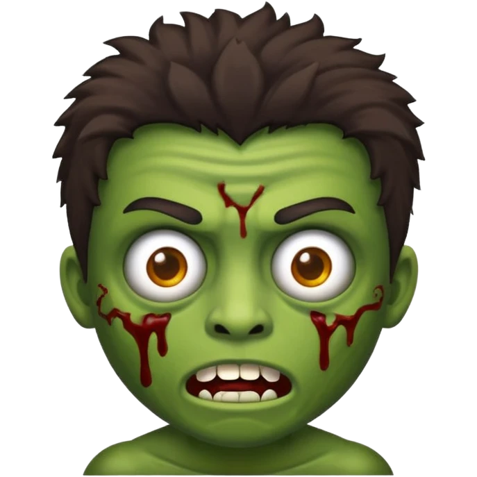 Faça um emoji de zombie menino com cabelo cacheado emoji