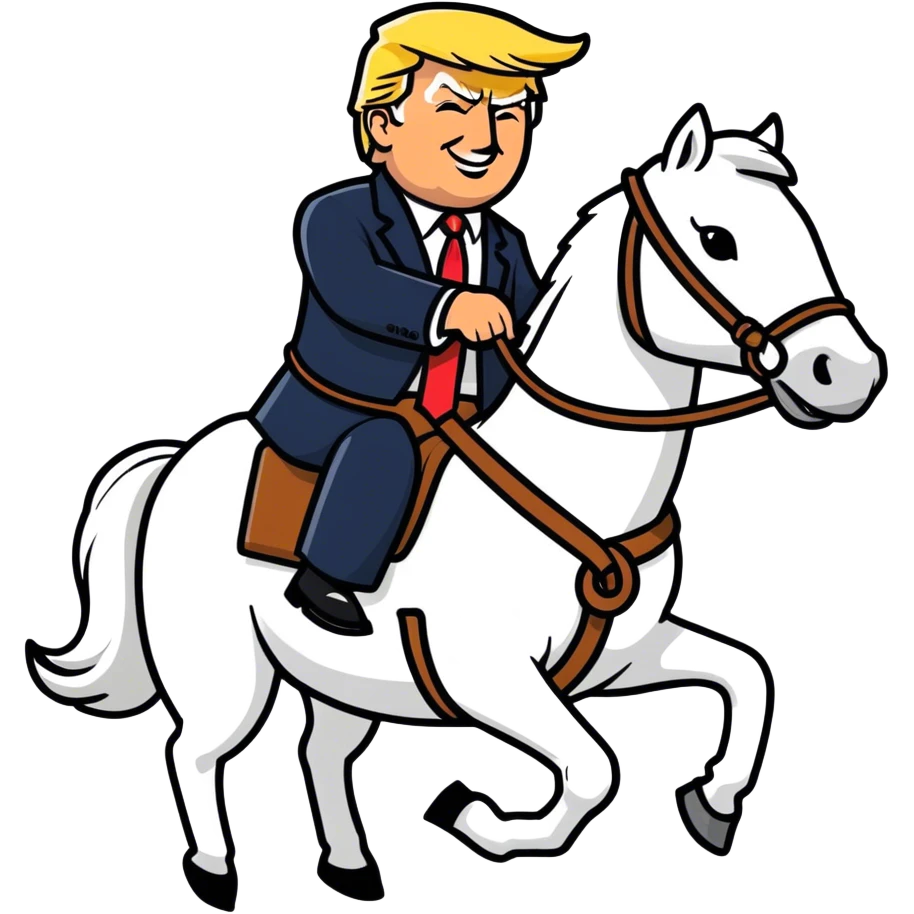 Trump on a white horse. emoji