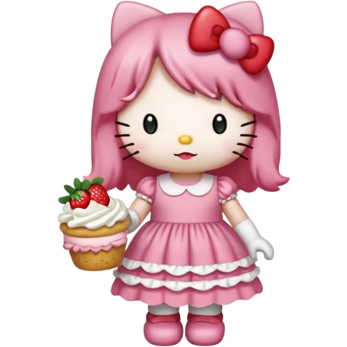 hello kitty strawberry shortcake pink emoji