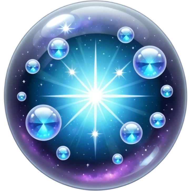 white silver sparkling shiny bubble nebula crystal emoji