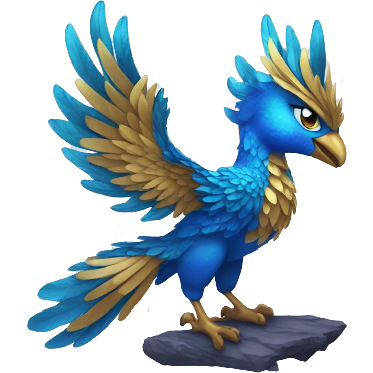 A dazzled blue phoenix  emoji