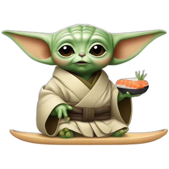 Baby yoda eat sushi emoji