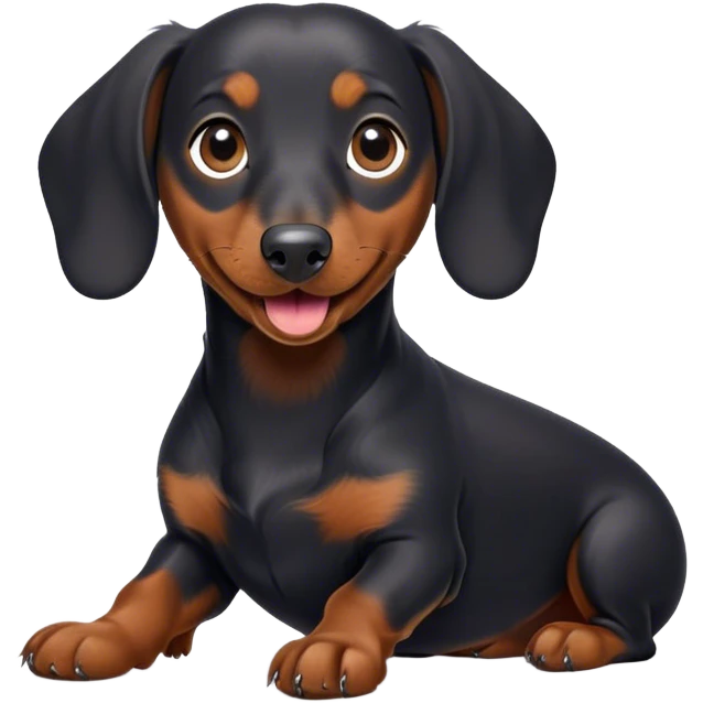 funny black dachshund emoji