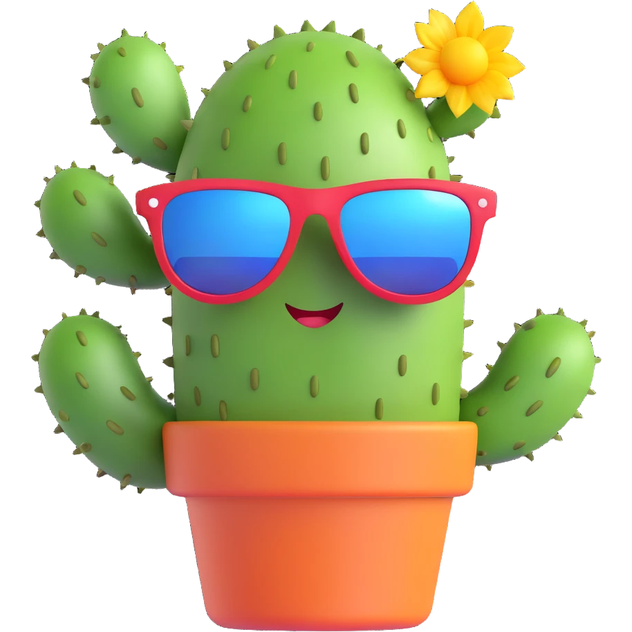 green cactus with sunglasses emoji