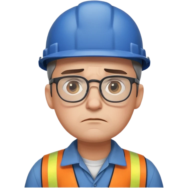 engineer with glasses looking really sad emoji