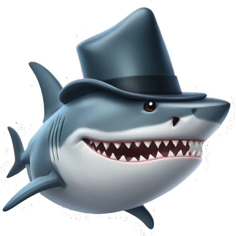 shark whith tophat emoji