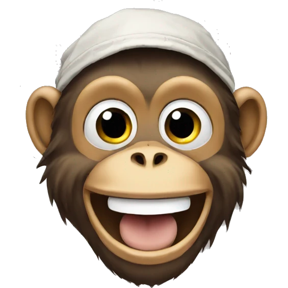 monkey laughing bandana on his head emoji