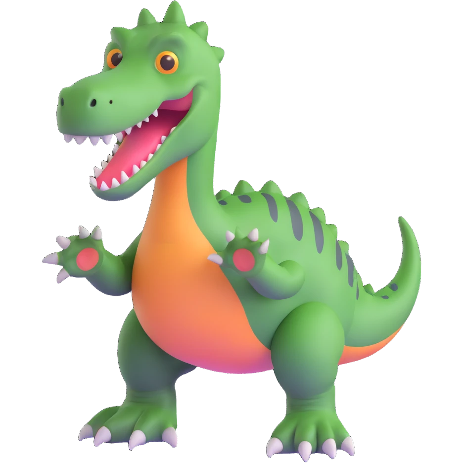 dinosaur with big toes emoji