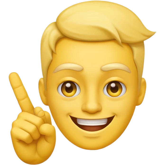 smiling yellow face showing a middle finger, bold and playful, no text, minimal background emoji