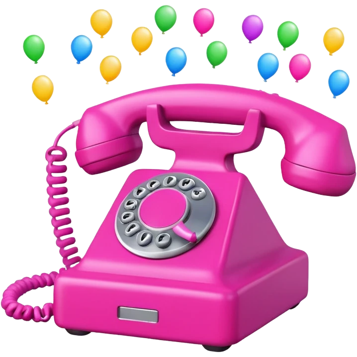 congrats text with confetti around pink phone emoji