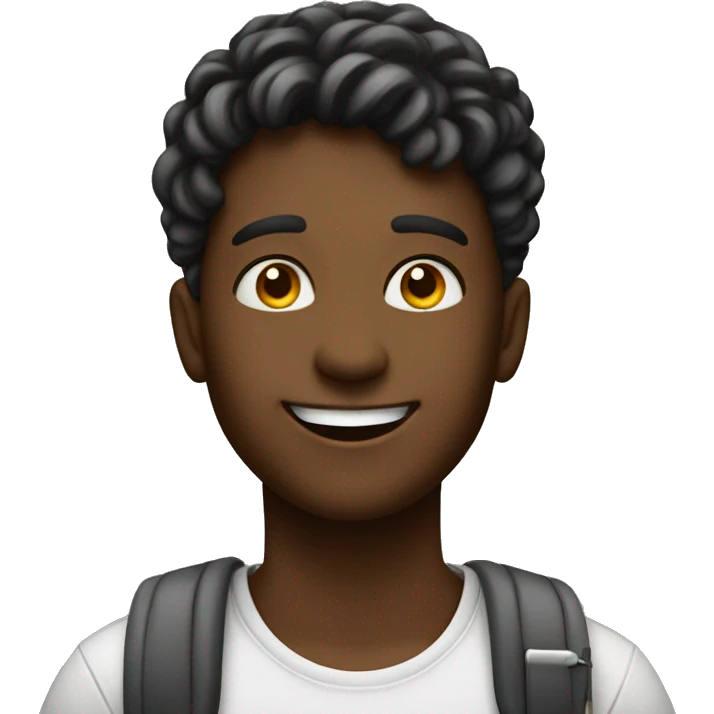 An emoji: student in school, happy about the work (writing in book) they have completed today emoji