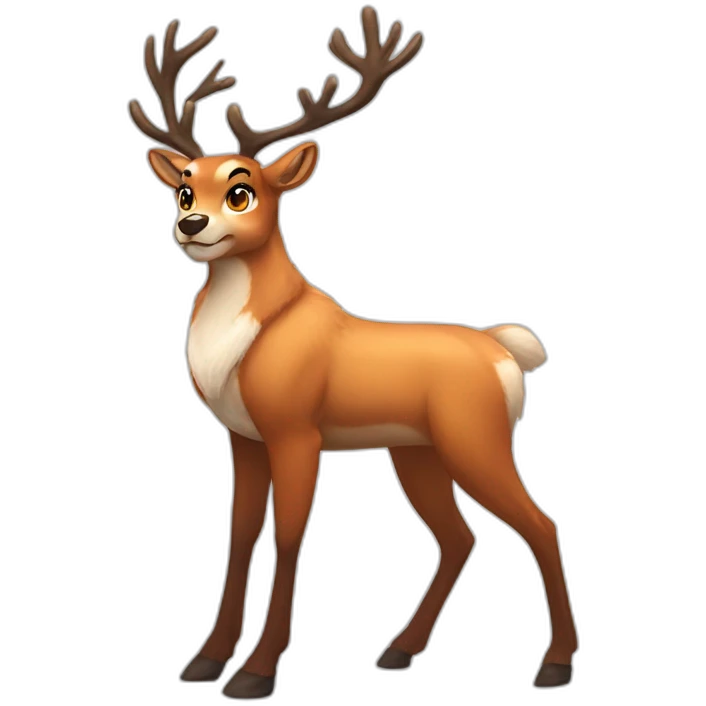 Reindeer vixen muscular intimidating emoji
