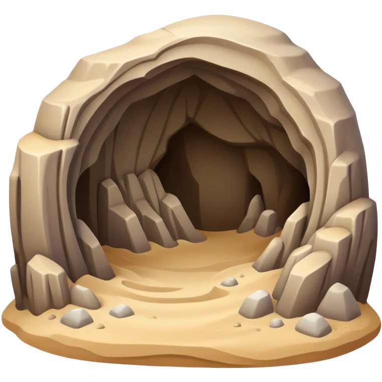 generate realistic detailed cave in 3d style with sand  emoji