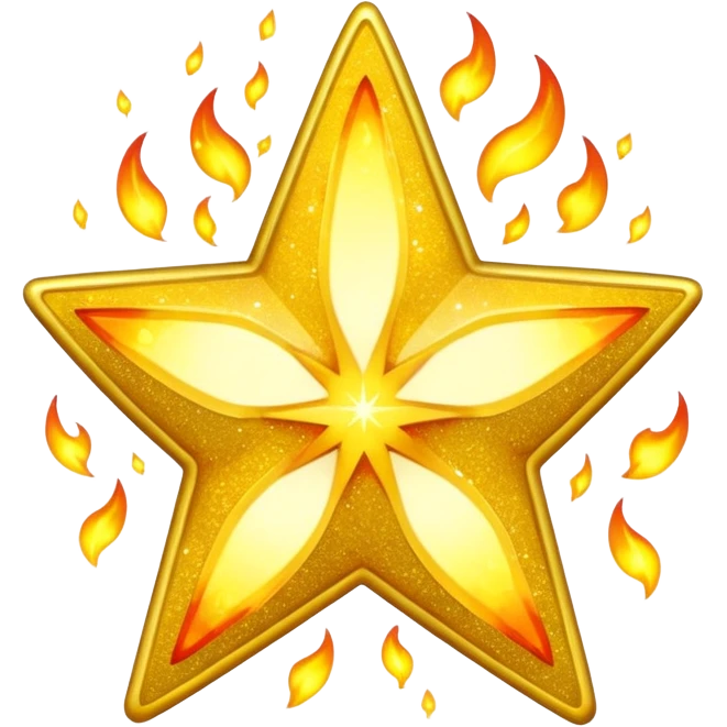 glitter yellow Star fire  emoji