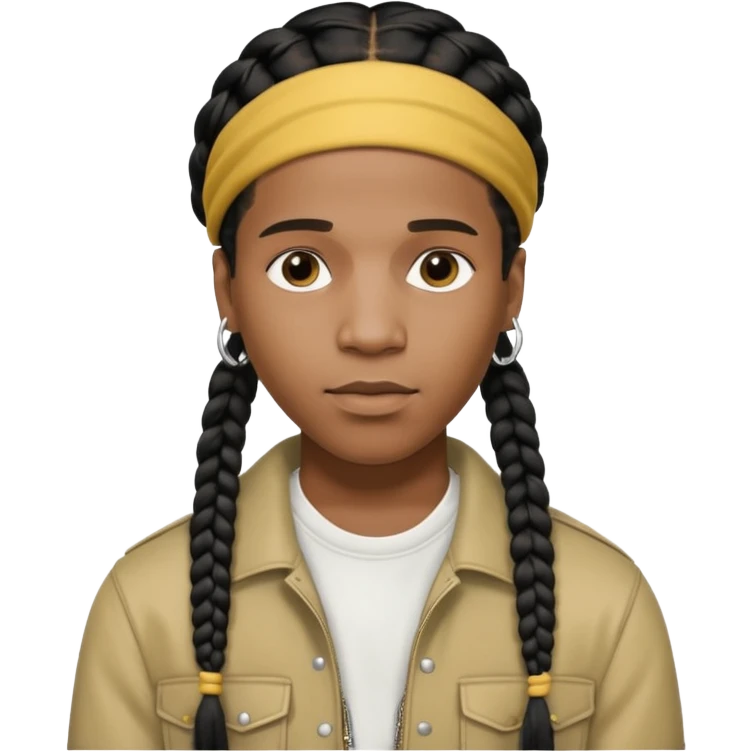 asap rocky, pretty bratz man, with braids emoji
