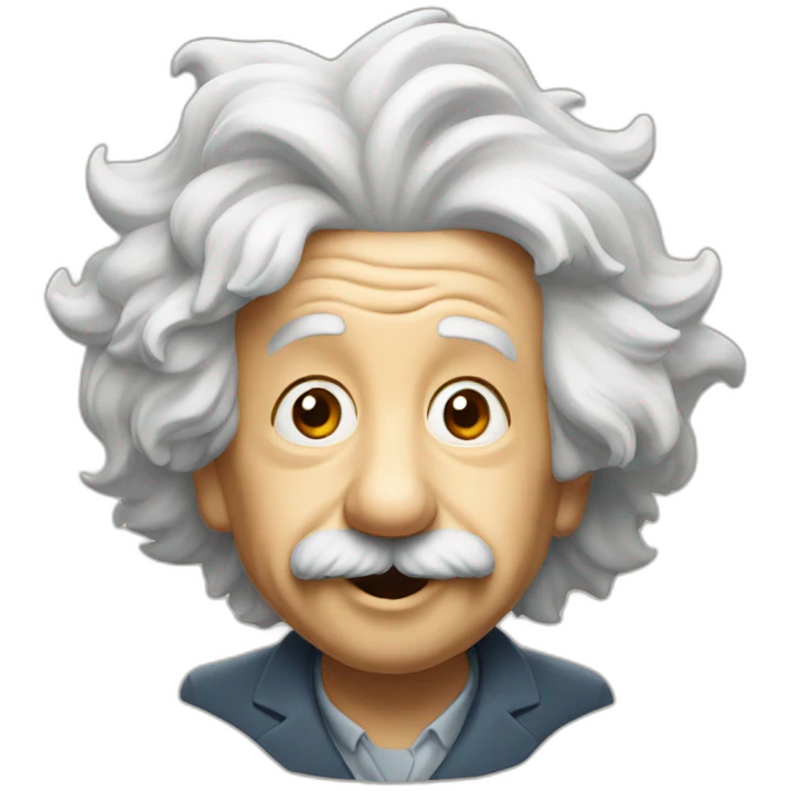 Albert Einstein qui tire la langue emoji