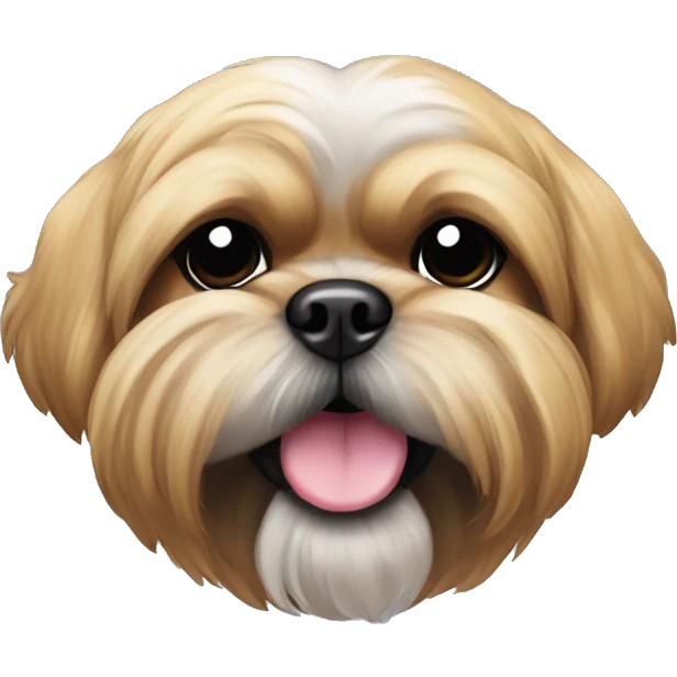 Gold shih tzu with a black mouth and ears emoji