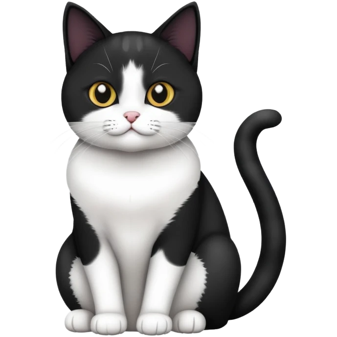 Black and white Devon cat sitting emoji
