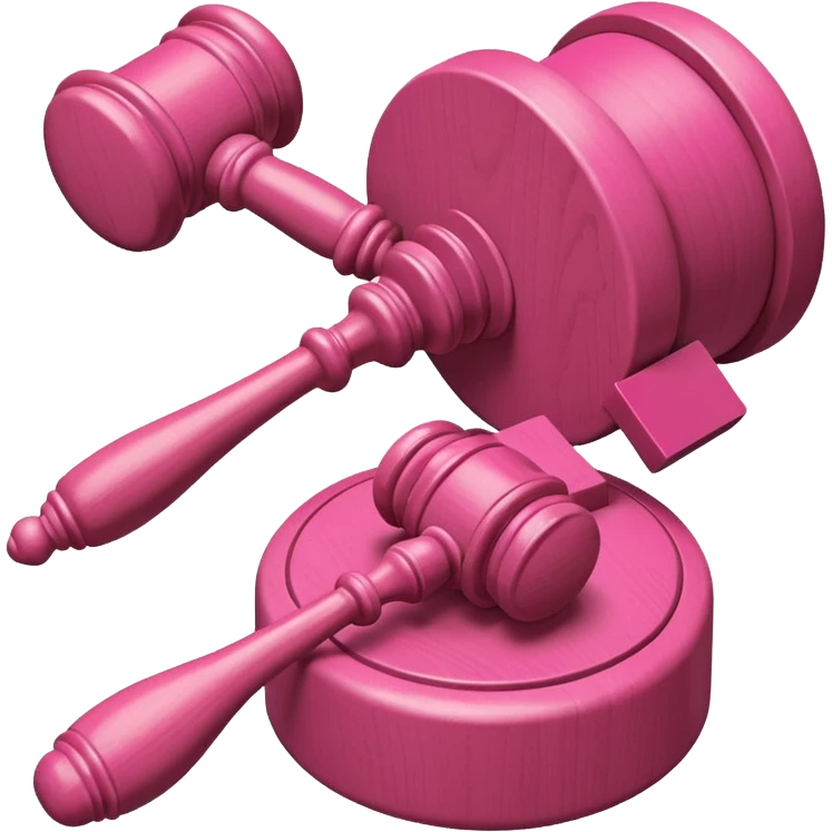 pink gavel and block emoji