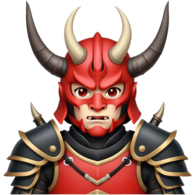 Devil samurai with horns and armor emoji