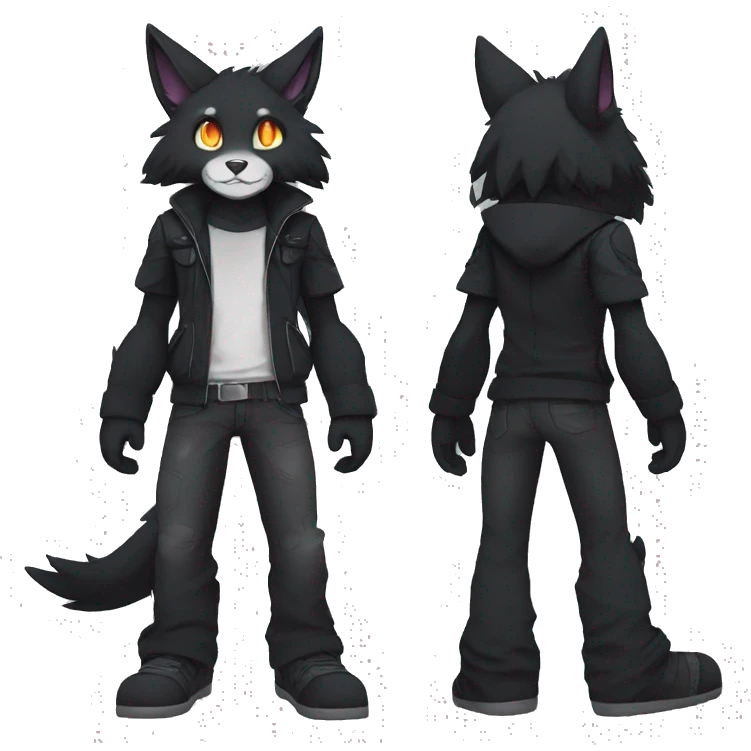 Dark Edgy Cool FurSona Fakemon Full Body emoji