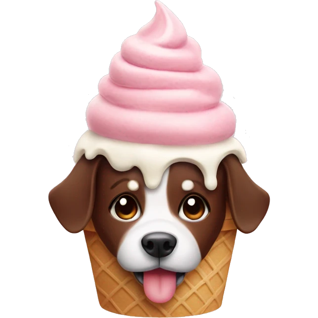 Ice cream with dog emoji