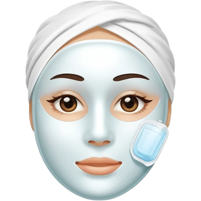 a white skincare beauty mask pack for face, without real person's face emoji