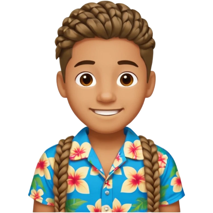 boy with chunky braids, tourist emoji