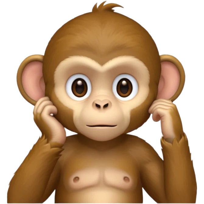 monkey listening hand on ear emoji