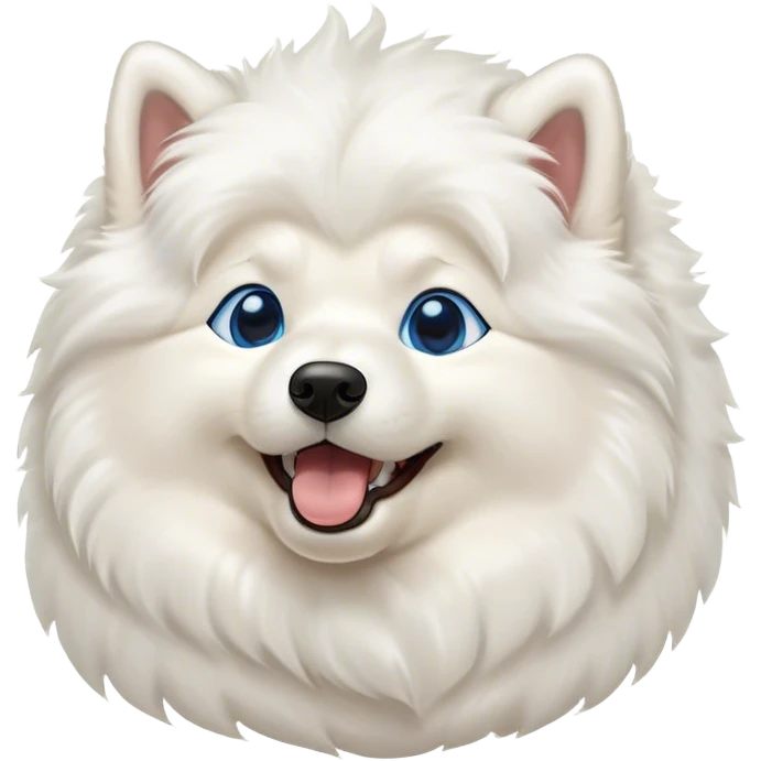 Cinematic Cute Yawning Samoyed Portrait Emoji, Head tilted slightly with a dramatic, wide-open yawn, showcasing a soft, fluffy white Fur with a gentle shimmer, floppy ears slightly drooping, round blue eyes barely open in drowsy contentment, Simplified yet irresistibly adorable features, highly detailed, glowing with a soft, cozy glow, high shine, relaxed yet expressive, stylized with a touch of whimsy, bright and endearing, soft glowing outline, capturing the essence of a sleepy yet affectionate companion, so drowsy it feels like it could stretch right out of the screen and curl up for a nap! emoji
