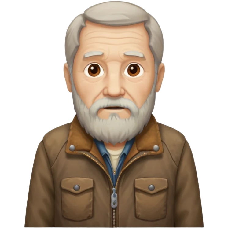 long ,bearded elderly with old jacket emoji