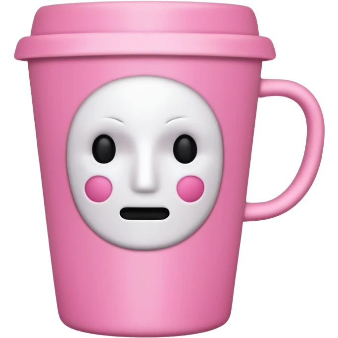 cup with no face on it, pink colors emoji